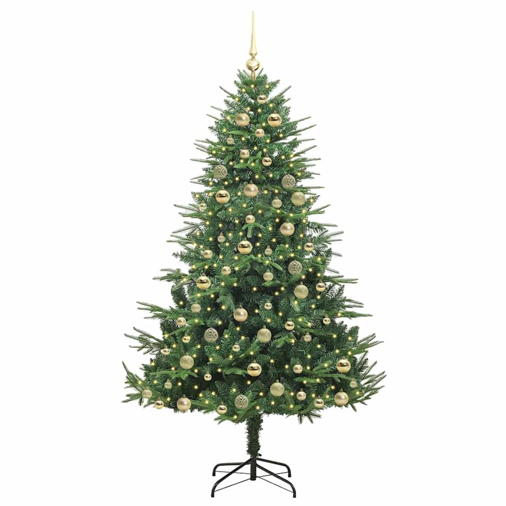 vidaXL Artificial Pre-lit Christmas Tree with Ball Set Green 180 cm