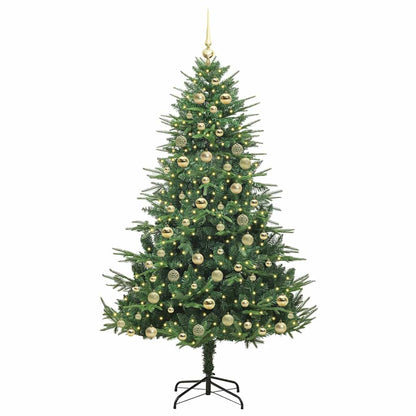 vidaXL Artificial Pre-lit Christmas Tree with Ball Set Green 180 cm