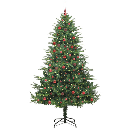 vidaXL Artificial Pre-lit Christmas Tree with Ball Set Green 210 cm