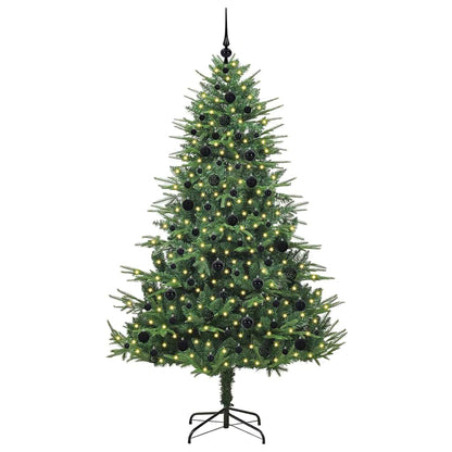 vidaXL Artificial Pre-lit Christmas Tree with Ball Set Green 210 cm