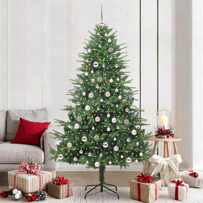 vidaXL Artificial Pre-lit Christmas Tree with Ball Set Green 210 cm