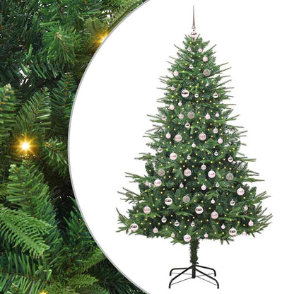 vidaXL Artificial Pre-lit Christmas Tree with Ball Set Green 210 cm