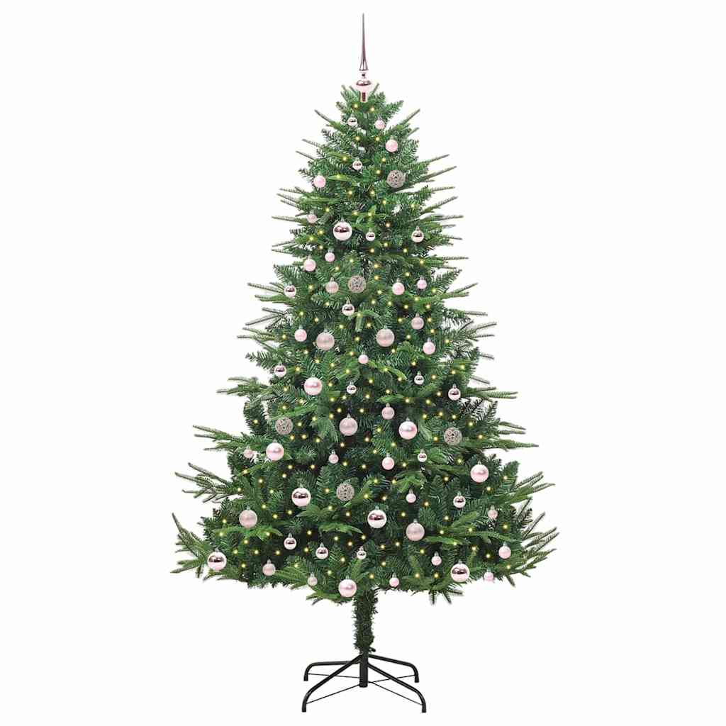 vidaXL Artificial Pre-lit Christmas Tree with Ball Set Green 210 cm