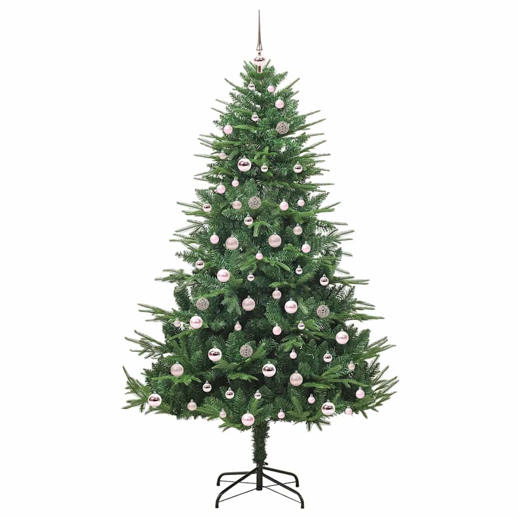vidaXL Artificial Pre-lit Christmas Tree with Ball Set Green 210 cm