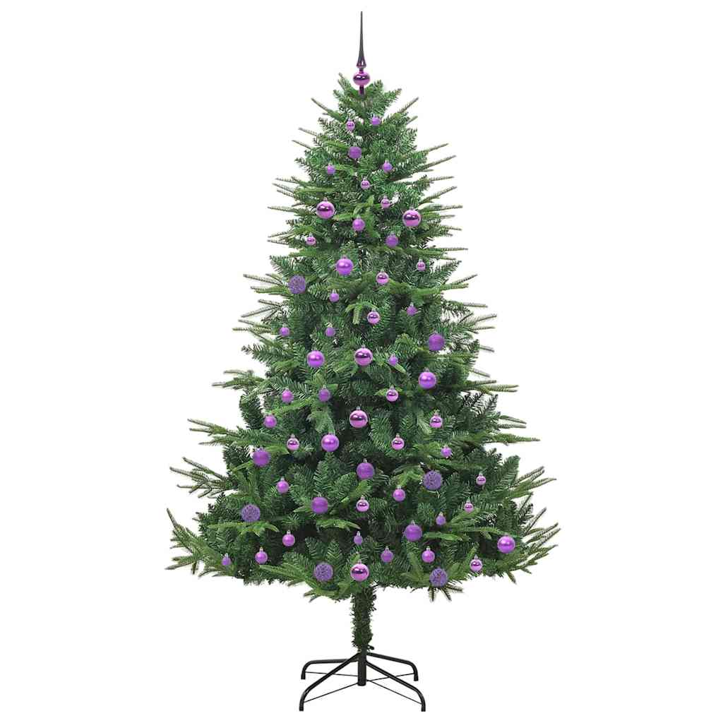 vidaXL Artificial Pre-lit Christmas Tree with Ball Set Green 210 cm