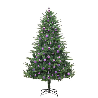 vidaXL Artificial Pre-lit Christmas Tree with Ball Set Green 210 cm