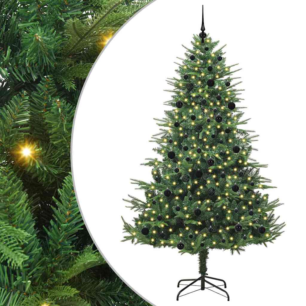 vidaXL Artificial Pre-lit Christmas Tree with Ball Set Green 240 cm