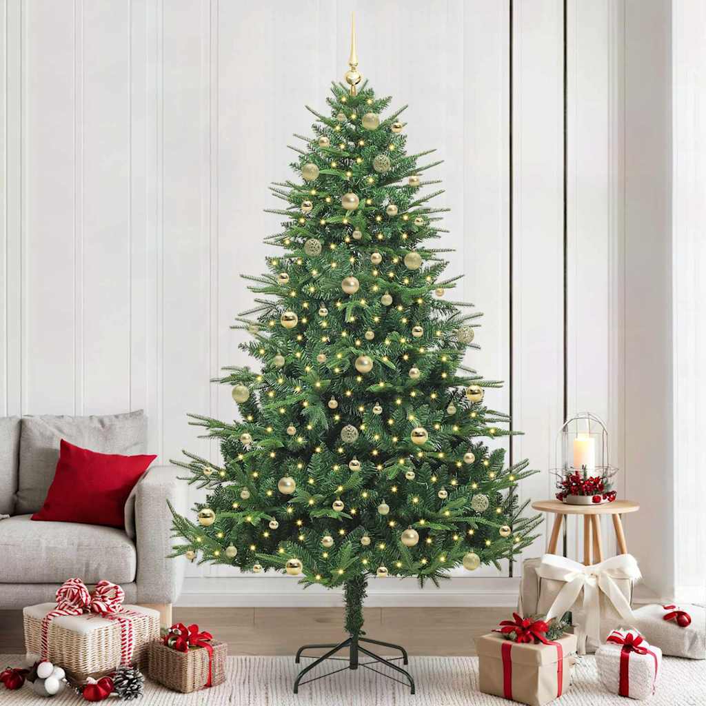 vidaXL Artificial Pre-lit Christmas Tree with Ball Set Green 240 cm