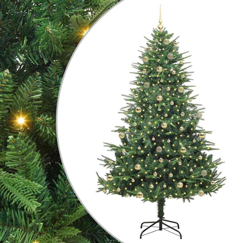 vidaXL Artificial Pre-lit Christmas Tree with Ball Set Green 240 cm