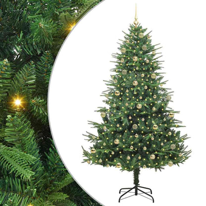 vidaXL Artificial Pre-lit Christmas Tree with Ball Set Green 240 cm
