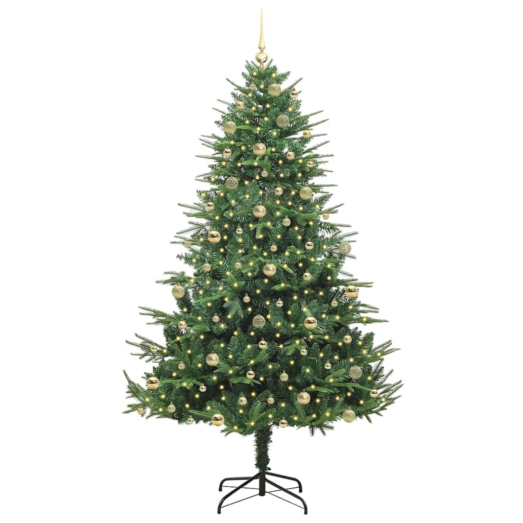 vidaXL Artificial Pre-lit Christmas Tree with Ball Set Green 240 cm