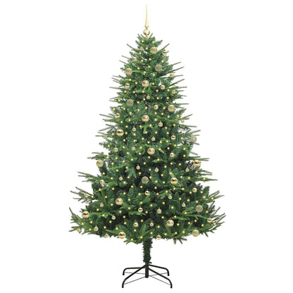 vidaXL Artificial Pre-lit Christmas Tree with Ball Set Green 240 cm
