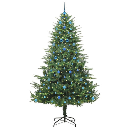 vidaXL Artificial Pre-lit Christmas Tree with Ball Set Green 240 cm
