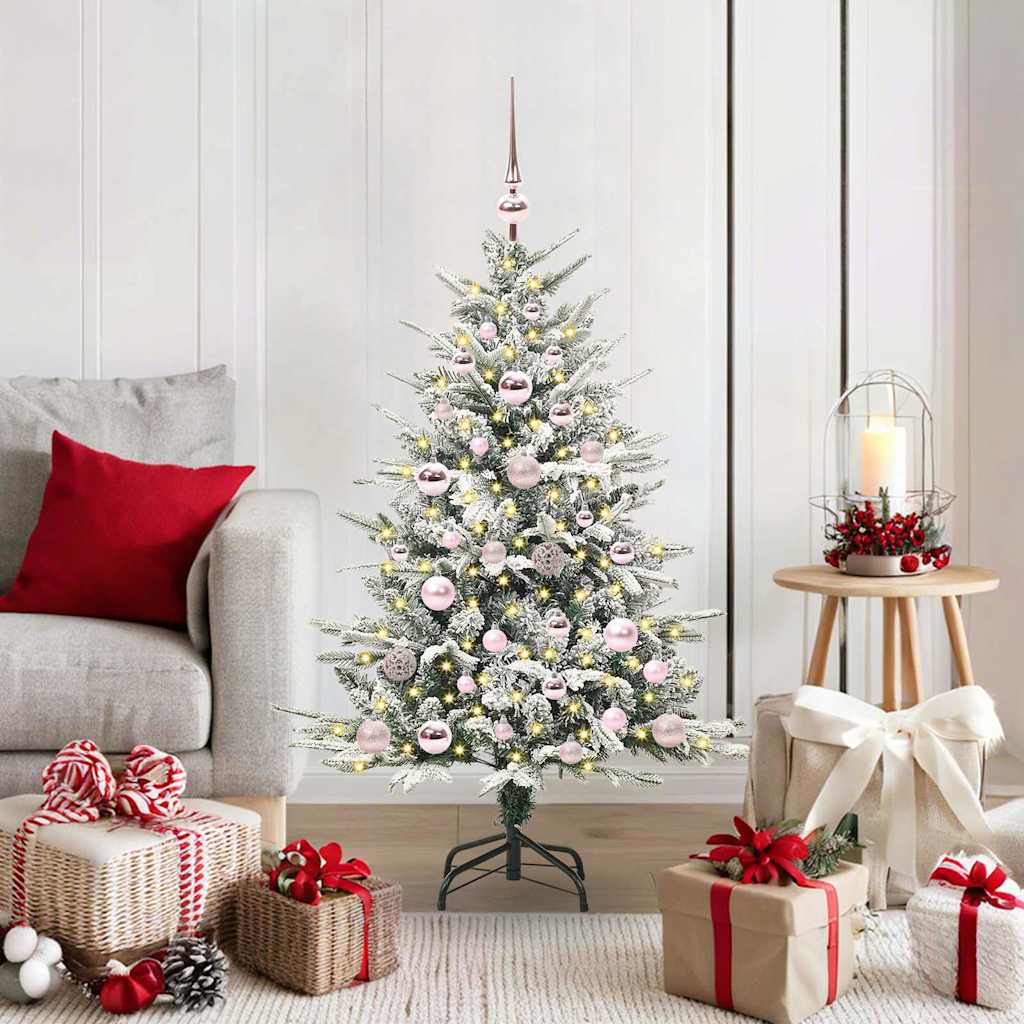 vidaXL Artificial Pre-lit Christmas Tree with Ball Set Green 120 cm