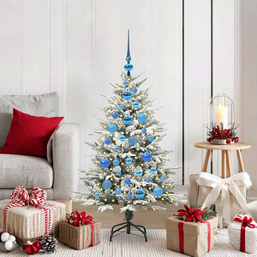 vidaXL Artificial Pre-lit Christmas Tree with Ball Set Green 120 cm