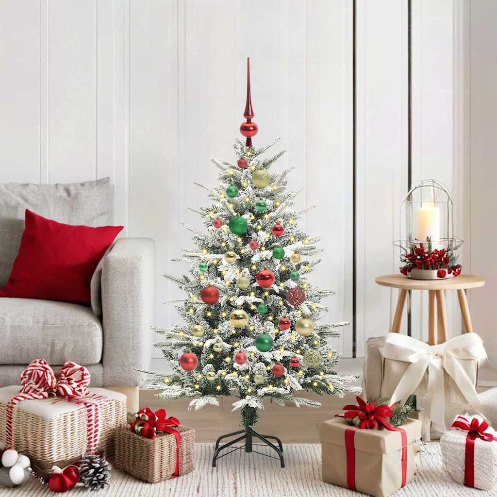 vidaXL Artificial Pre-lit Christmas Tree with Ball Set Green 120 cm