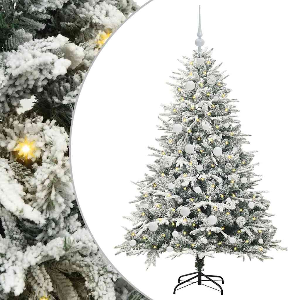 vidaXL Artificial Pre-lit Christmas Tree with Ball Set Green 150 cm