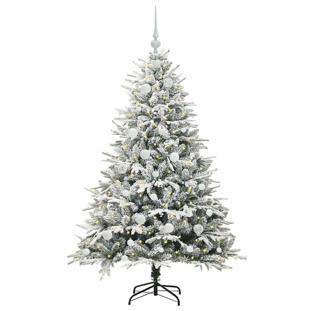 vidaXL Artificial Pre-lit Christmas Tree with Ball Set Green 150 cm