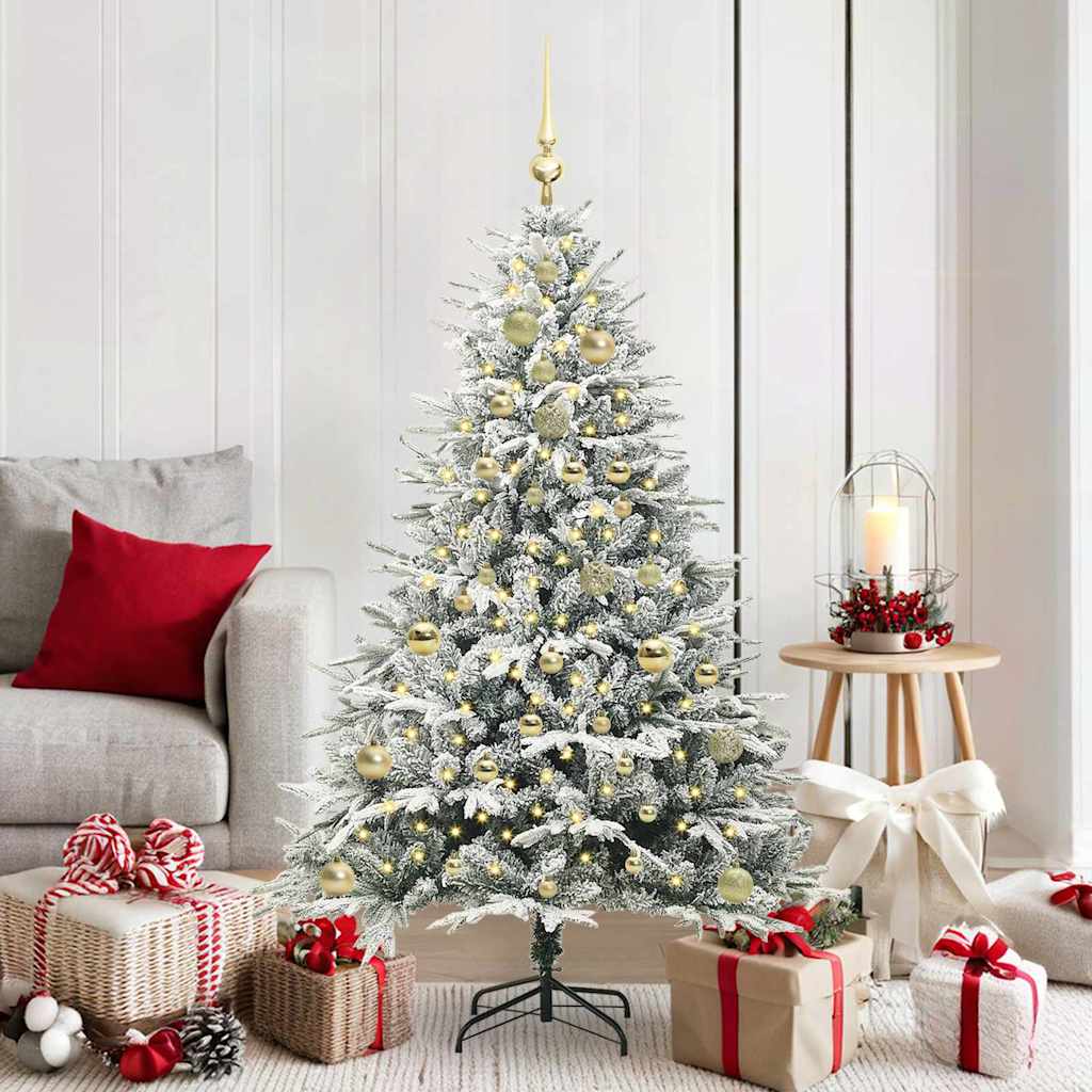 vidaXL Artificial Pre-lit Christmas Tree with Ball Set Green 150 cm