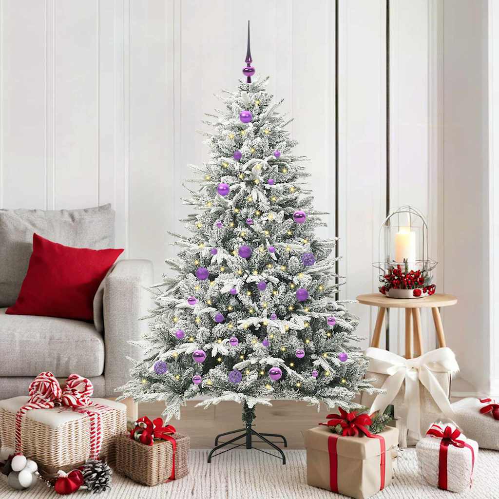 vidaXL Artificial Pre-lit Christmas Tree with Ball Set Green 150 cm