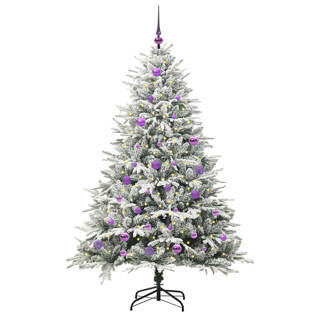 vidaXL Artificial Pre-lit Christmas Tree with Ball Set Green 150 cm