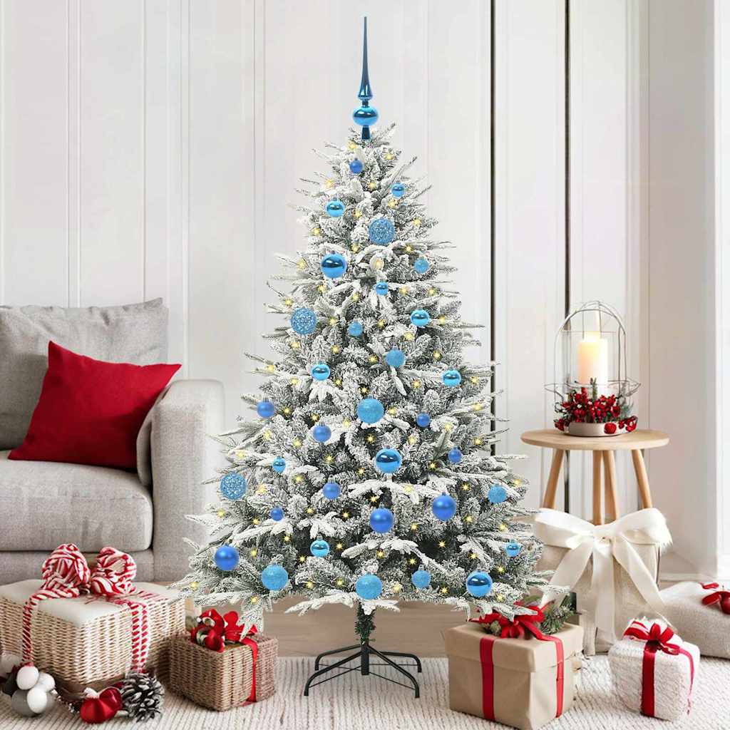 vidaXL Artificial Pre-lit Christmas Tree with Ball Set Green 150 cm