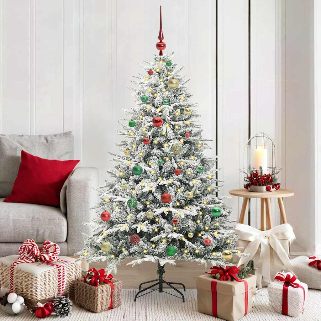 vidaXL Artificial Pre-lit Christmas Tree with Ball Set Green 150 cm