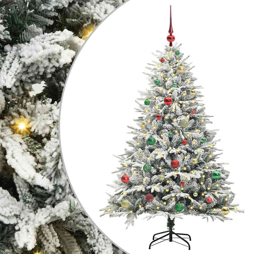 vidaXL Artificial Pre-lit Christmas Tree with Ball Set Green 150 cm