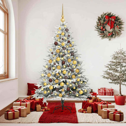 vidaXL Artificial Pre-lit Christmas Tree with Ball Set Green 180 cm