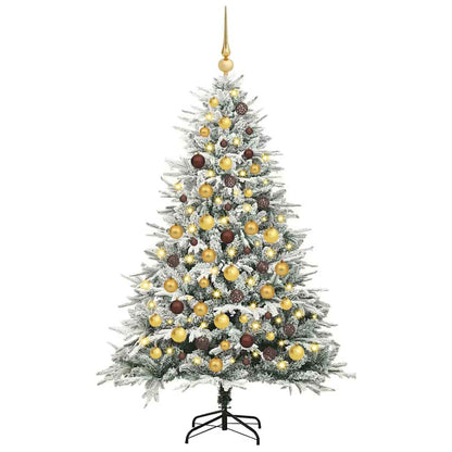vidaXL Artificial Pre-lit Christmas Tree with Ball Set Green 180 cm