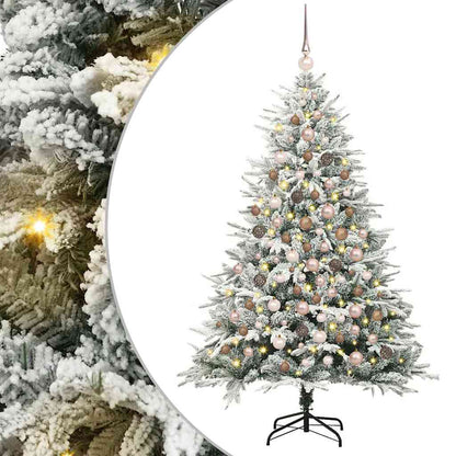 vidaXL Artificial Pre-lit Christmas Tree with Ball Set Green 180 cm