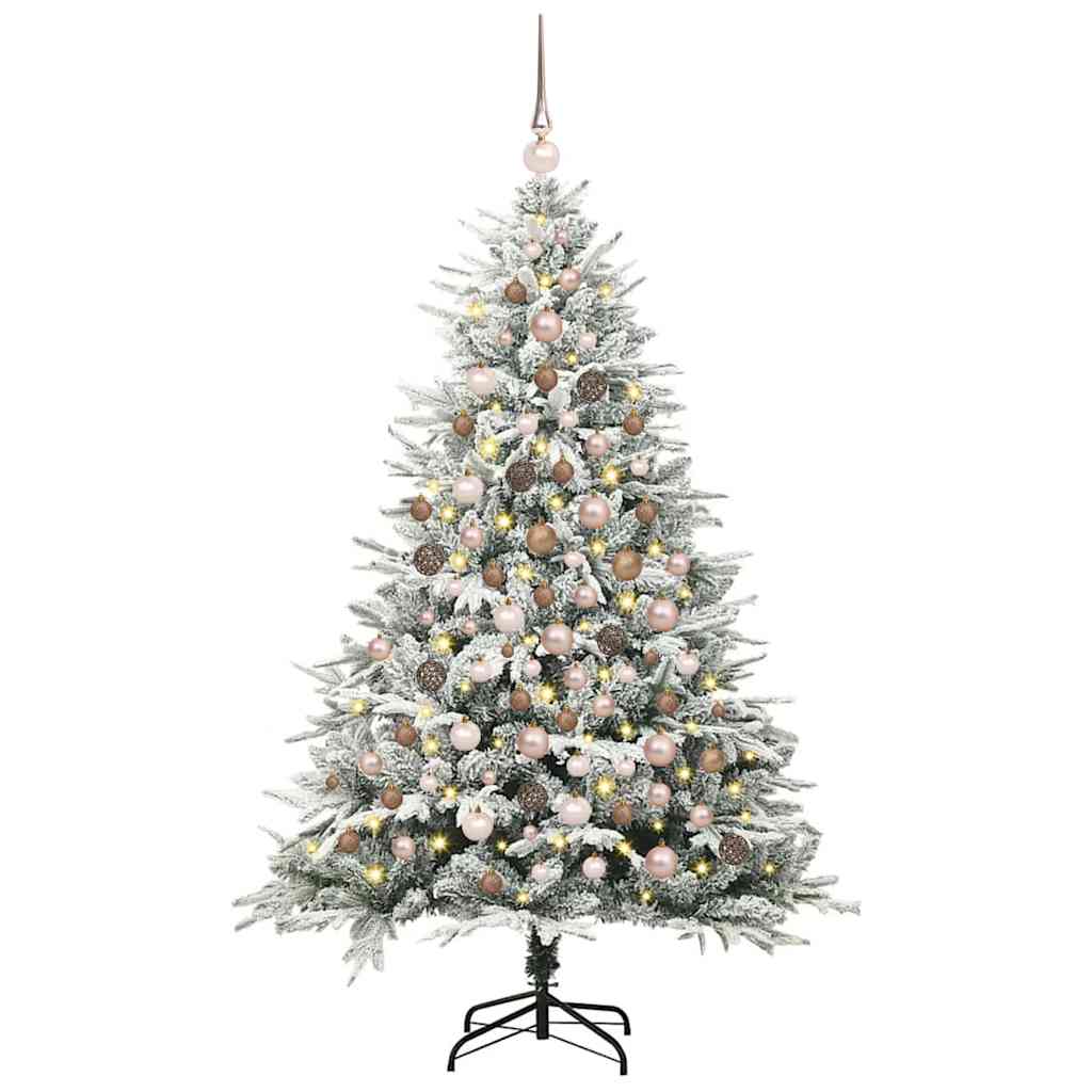 vidaXL Artificial Pre-lit Christmas Tree with Ball Set Green 180 cm