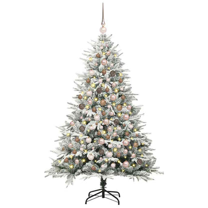 vidaXL Artificial Pre-lit Christmas Tree with Ball Set Green 180 cm