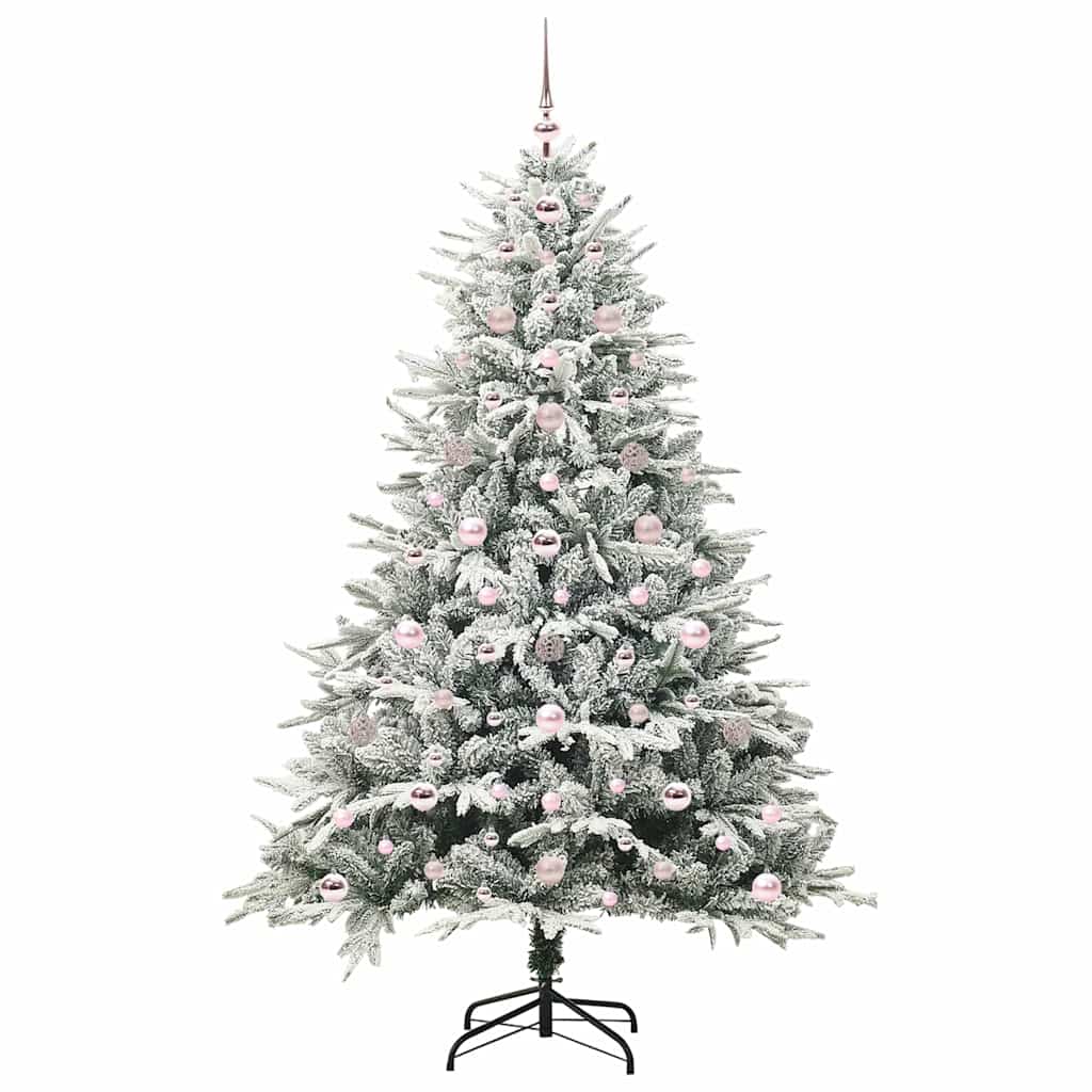 vidaXL Artificial Pre-lit Christmas Tree with Ball Set Green 180 cm