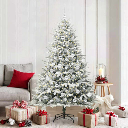 vidaXL Artificial Pre-lit Christmas Tree with Ball Set Green 180 cm