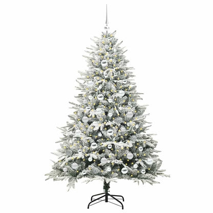 vidaXL Artificial Pre-lit Christmas Tree with Ball Set Green 180 cm