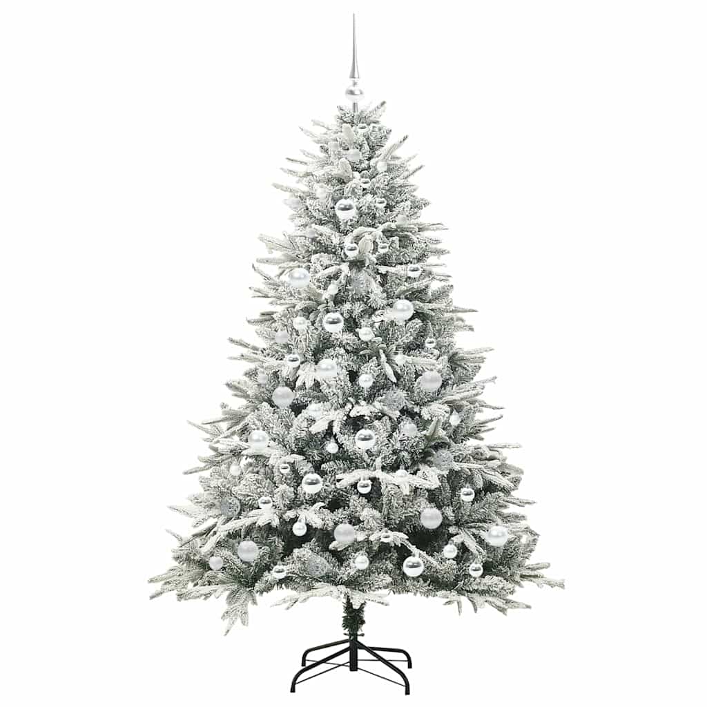 vidaXL Artificial Pre-lit Christmas Tree with Ball Set Green 180 cm