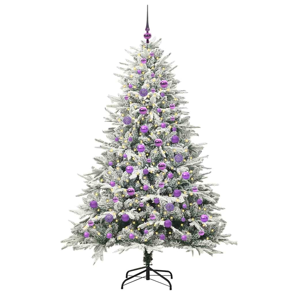 vidaXL Artificial Pre-lit Christmas Tree with Ball Set Green 180 cm