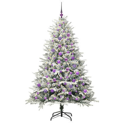 vidaXL Artificial Pre-lit Christmas Tree with Ball Set Green 180 cm