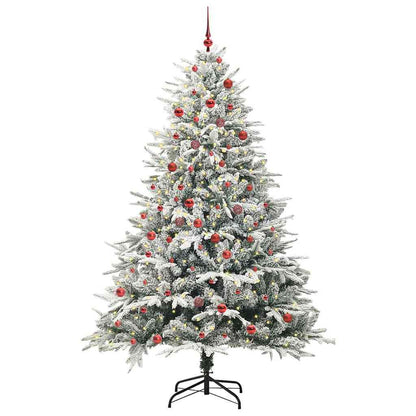 vidaXL Artificial Pre-lit Christmas Tree with Ball Set Green 210 cm
