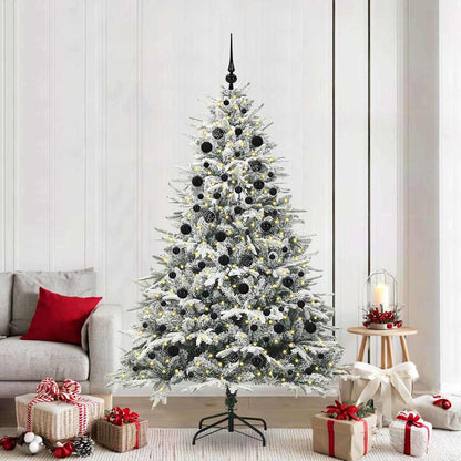 vidaXL Artificial Pre-lit Christmas Tree with Ball Set Green 210 cm