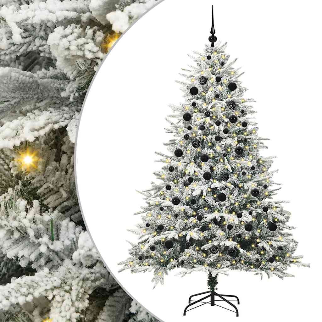 vidaXL Artificial Pre-lit Christmas Tree with Ball Set Green 210 cm