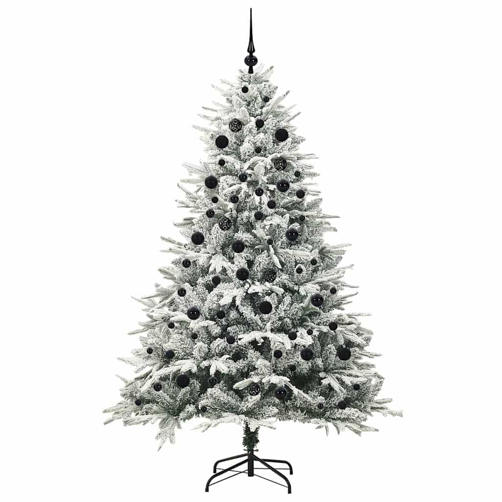vidaXL Artificial Pre-lit Christmas Tree with Ball Set Green 210 cm