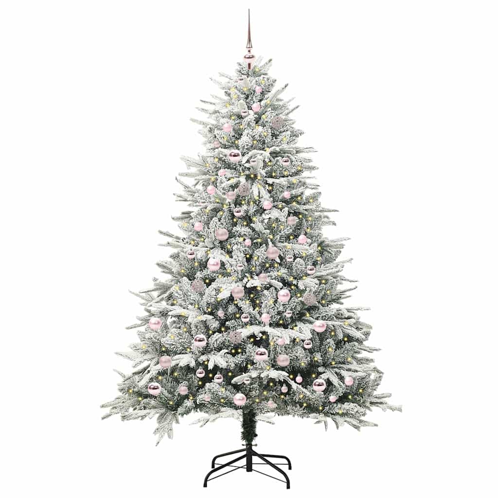 vidaXL Artificial Pre-lit Christmas Tree with Ball Set Green 210 cm