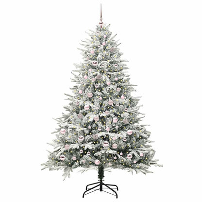 vidaXL Artificial Pre-lit Christmas Tree with Ball Set Green 210 cm