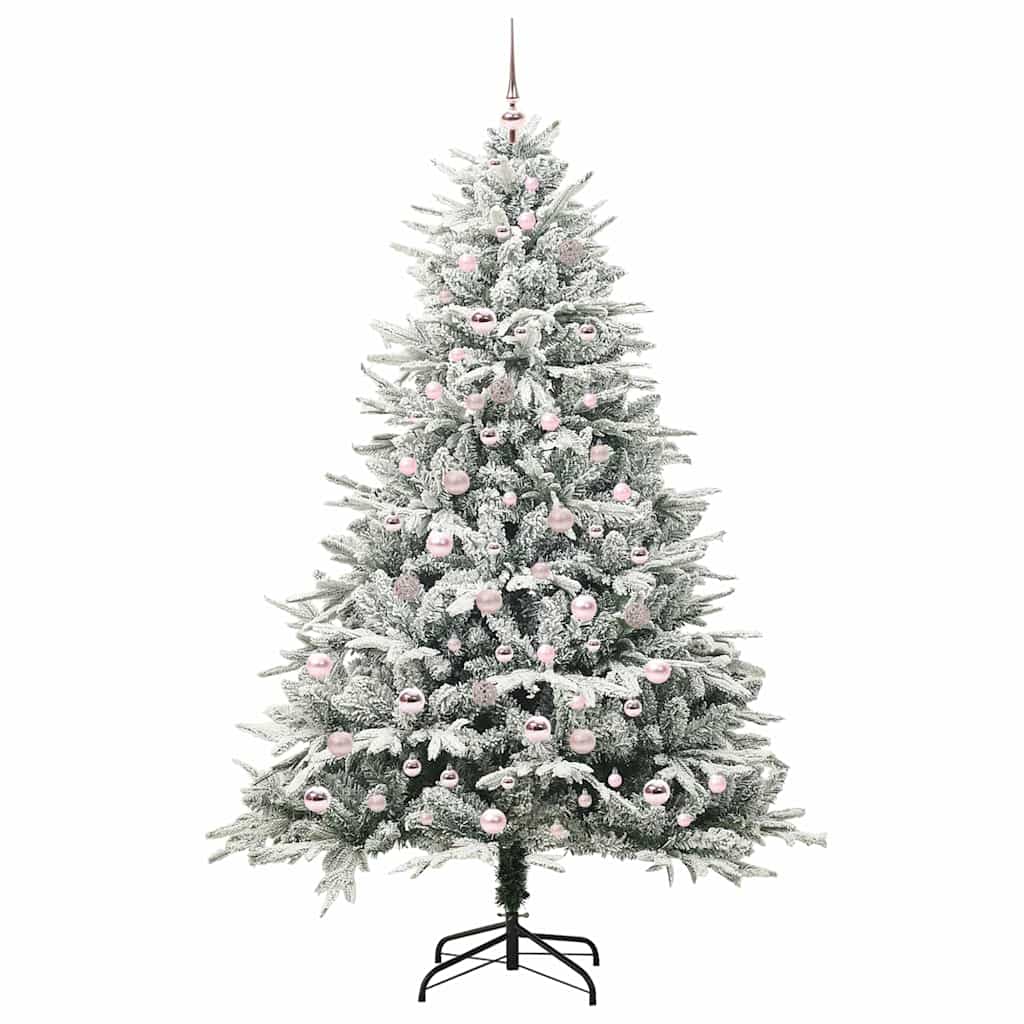 vidaXL Artificial Pre-lit Christmas Tree with Ball Set Green 210 cm