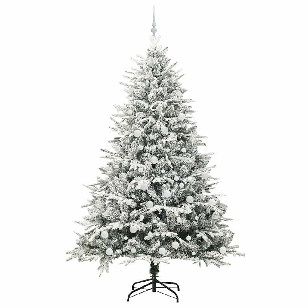 vidaXL Artificial Pre-lit Christmas Tree with Ball Set Green 210 cm