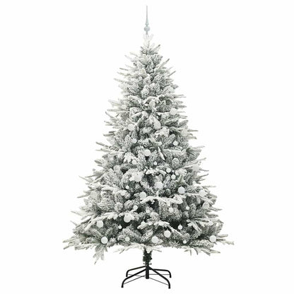 vidaXL Artificial Pre-lit Christmas Tree with Ball Set Green 210 cm