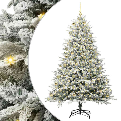 vidaXL Artificial Pre-lit Christmas Tree with Ball Set Green 210 cm