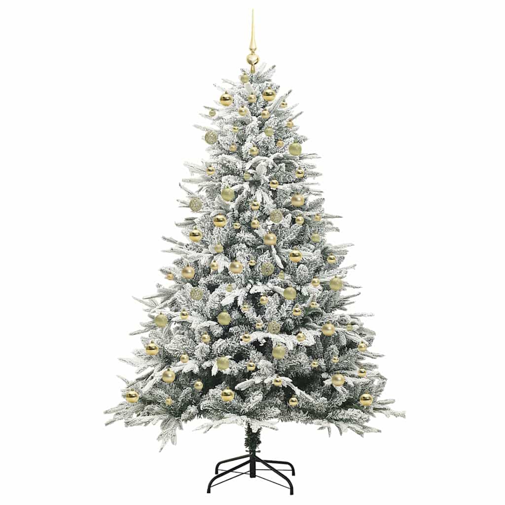 vidaXL Artificial Pre-lit Christmas Tree with Ball Set Green 210 cm